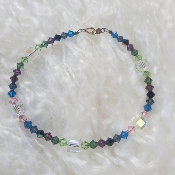 Vintage Jewelry - Chrystal braclet with 14k Gf clasp